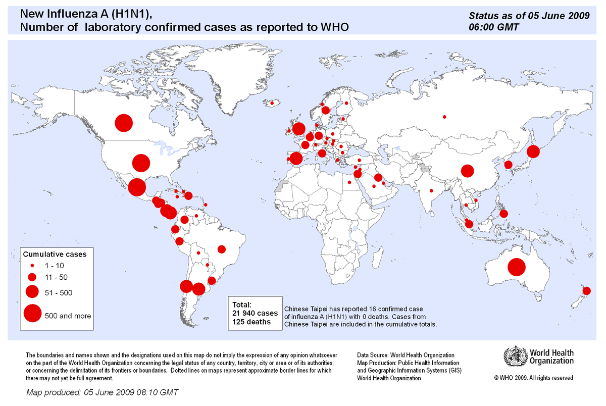 H1N1病毒在全球的分布 H1N1病毒在全球的分布